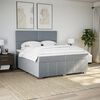 vidaXL Boxspring met matras stof lichtgrijs 200x200 cm