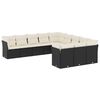 vidaXL 11-delige Loungeset met kussens poly rattan zwart