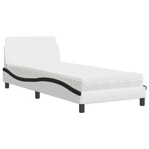 vidaXL Bed met matras "Dover" kunstleer zwart en wit 80x200 cm