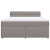 vidaXL Boxspring met matras stof taupe 180x200 cm
