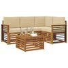 vidaXL Buiten bankenset 5 pcs Natuurlijk en Beige Massief Acaciahout