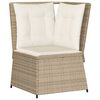 vidaXL Tuinhoekbank met kussens poly rattan beige