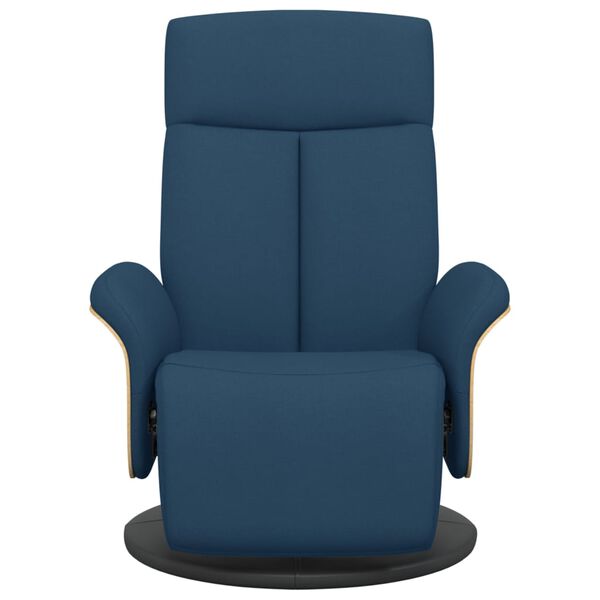 vidaXL Fauteuil verstelbaar met voetensteun stof blauw