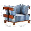 vidaXL Fauteuil 80x67x62 cm spijkerstof en massief mangohout