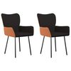 vidaXL Eetkamerstoelen 2 st stof en kunstleer zwart