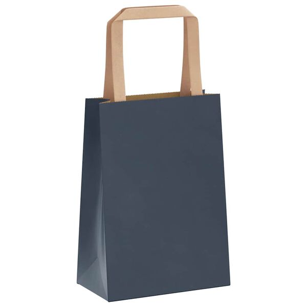 vidaXL Papieren zakken 50 st met hengsels 15x8x21 cm blauw