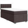 vidaXL Boxspring met matras stof donkerbruin 90x200 cm