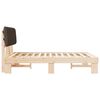 vidaXL Bedframe met Gevoerd Hoofdgedeelte Taupe 160 x 200 cm