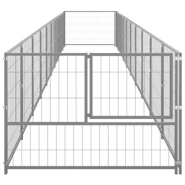 vidaXL Hondenkennel 10 m² staal zilverkleurig