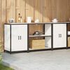 vidaXL Keukenopslag set met plank 3 pcs Wit Koudgewalst staal