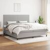 vidaXL Boxspring met matras stof lichtgrijs 200x200 cm