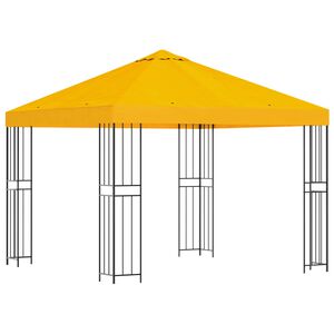 vidaXL Prieel 3 x 3 m Geel Polyester en staal 190 gsm