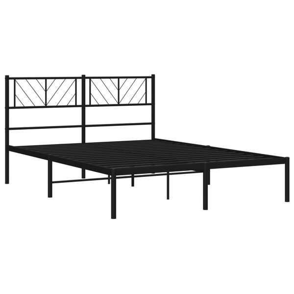 vidaXL Bedframe met hoofdbord metaal zwart 120x190 cm