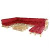 Set van 13 zit/rugkussens voor pallet lounge set (wijnrood)