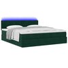 vidaXL Ottoman bed met matras en LED's 180x200 cm fluweel donkergroen