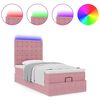 vidaXL Ottoman bed met matrassen en LED's 100x200cm fluweel roze