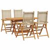 vidaXL Tuin eettafelset 5 st Beige Massief Acaciahout