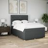 vidaXL Boxspring met matras stof donkergrijs 140x190 cm