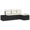 vidaXL Tuin Sofa Set met kussen 4 pcs Zwart en Crème poly rattan