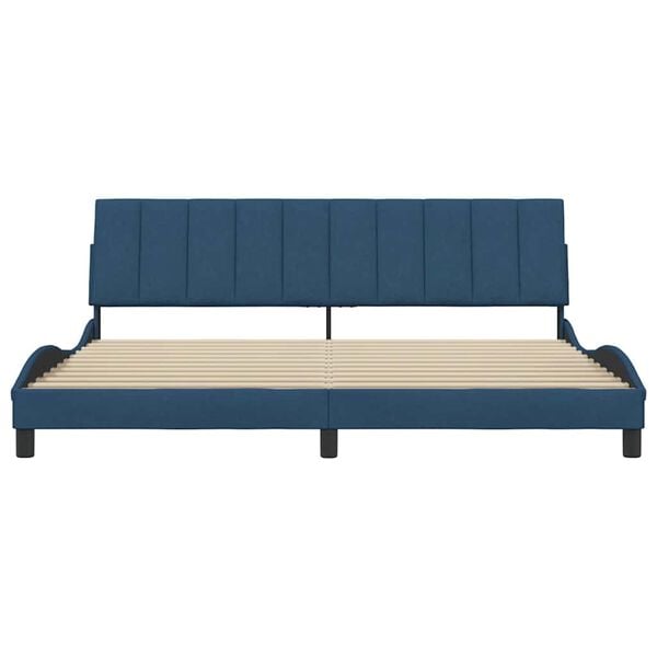 vidaXL Bedframe zonder matras "Hanko" stof blauw 200x200 cm