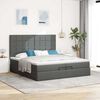 vidaXL Ottoman bed met matrassen 200x200cm stof donkergrijs