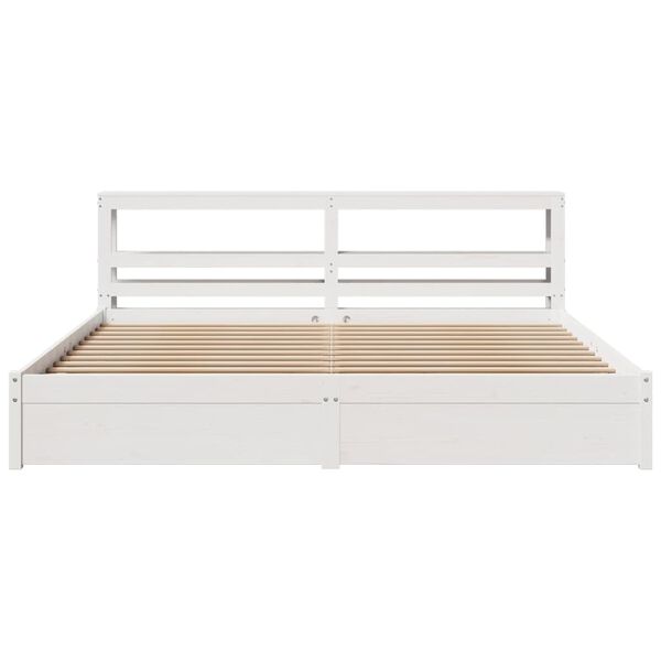 vidaXL Bedframe met hoofdeinde zonder matras 200x200 cm wit