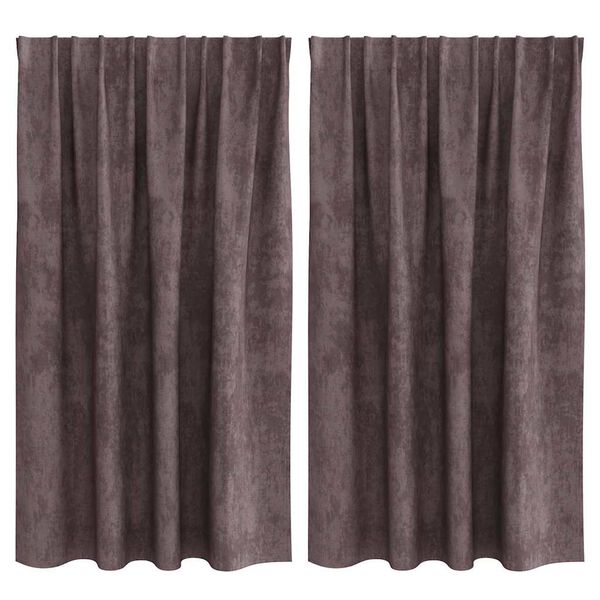 vidaXL Velvet Gordijnen met gordijnen 2 pcs Bruin 140 x 140 cm Fluweel