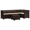 vidaXL 5-Zits Tuin Sofa met Kussens Rattan Look PP Bruin