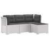 vidaXL 4-Persoons Tuinbank met Kussens Rieten Look PP Wit
