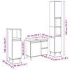 vidaXL Badkamermeubelset met lade 3 pcs Zwart Eiken 30 x 30 x 190 cm
