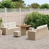 vidaXL Tuin Sofa Set met kussen 9 pcs Beige Poly riet