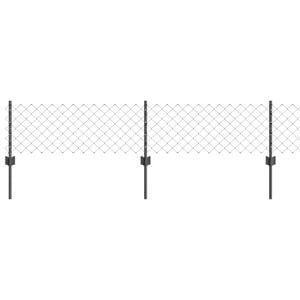 vidaXL gaashek met palen 10 x 0,4 m PVC-Coated Staal Grijs Mesh