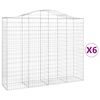 vidaXL Schanskorven 6 st gewelfd 200x50x160/180 cm ijzer