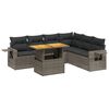 vidaXL 7-delige Loungeset met kussens poly rattan grijs