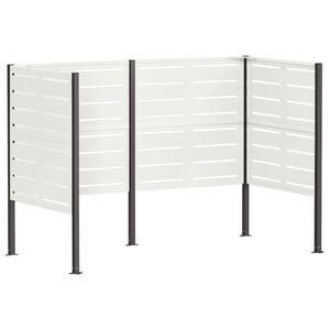 vidaXL Afvalcontainer scherm 167 x 85 x 113 cm Staal Wit