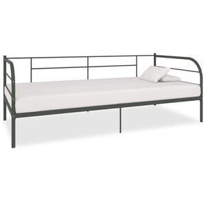 vidaXL Bedbank metaal grijs 90x200 cm