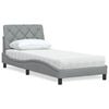 vidaXL Bed met matras stof lichtgrijs 90x200 cm