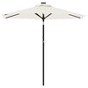 vidaXL Parasol met LED's en stalen paal 225x225x212 cm wit