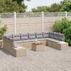 vidaXL Tuin Sofa Set 11 pcs beige en lichtgrijs
