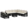 vidaXL Tuinbankenset 10 st Zwart poly rattan