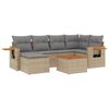 vidaXL 7-delige Loungeset met kussens poly rattan beige