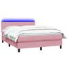 vidaXL Boxspring met matras en LED fluweel roze 160x220 cm