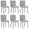 vidaXL Eetkamerstoelen 6 st fluweel lichtgrijs