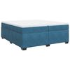 vidaXL Boxspring met matras fluweel donkerblauw 200x200 cm