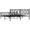 vidaXL Bedframe met hoofd- en voeteneinde metaal zwart 183x213 cm
