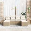 vidaXL Tuin Sofa Set met kussen 6 pcs Beige en Cr&egrave;me Poly Rattan