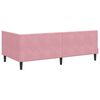vidaXL Hoekbedframe met matras met hoofdeinde Roze 90 x 200 cm Fluweel