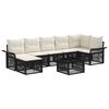 vidaXL Tuinbankenset 8 st Zwart poly rattan