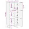 vidaXL Hoge kast 40x33x110 cm massief mangohout zwart