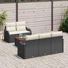 vidaXL Tuinbankenset met opslag 6 pcs Zwart en Cr&egrave;me poly rattan